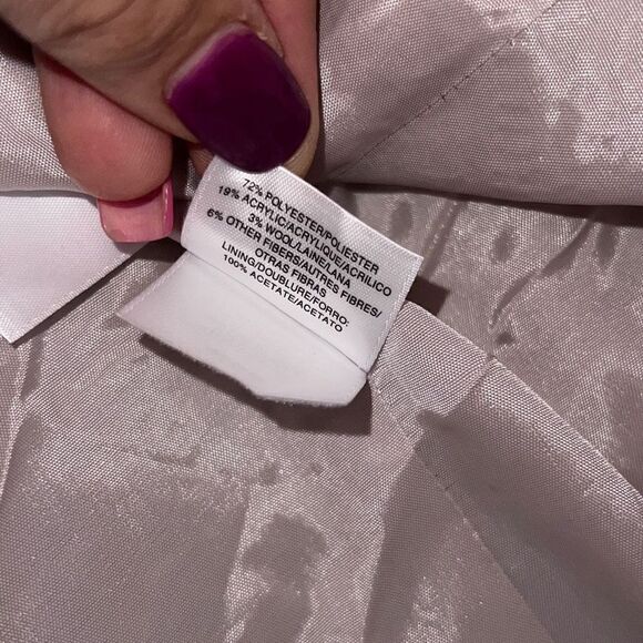 Anne Klein Women's Plus Zip-Front Collarless Tweed Blazer in Cream Size 14 NWT - Picture 9 of 9